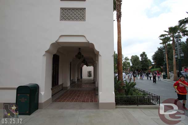 The walkway leading up the parade route.