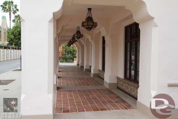 The walkway down Hollywood Blvd.