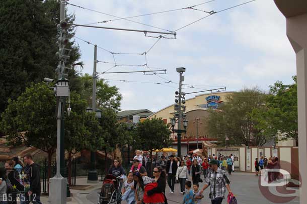 The new sight line toward Condor Flats.  I can see why the jet was removed.  At night the Soarin sign was a little out of place too.