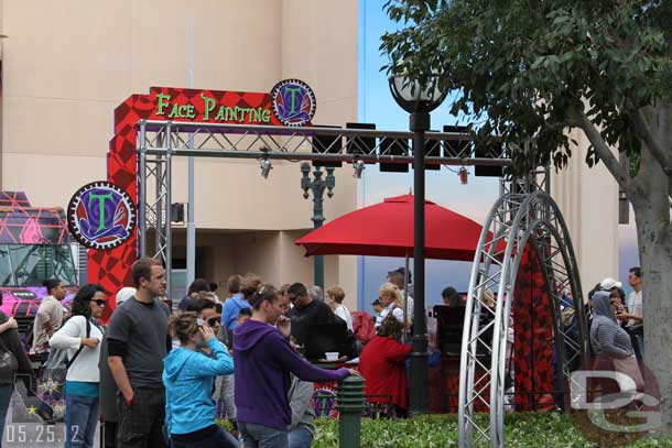 The Face Painting area is now on Sunset Blvd vs by Muppets.