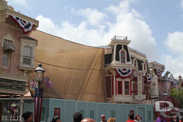 Blocking our view of the ongoing work at Carnation Cafe.