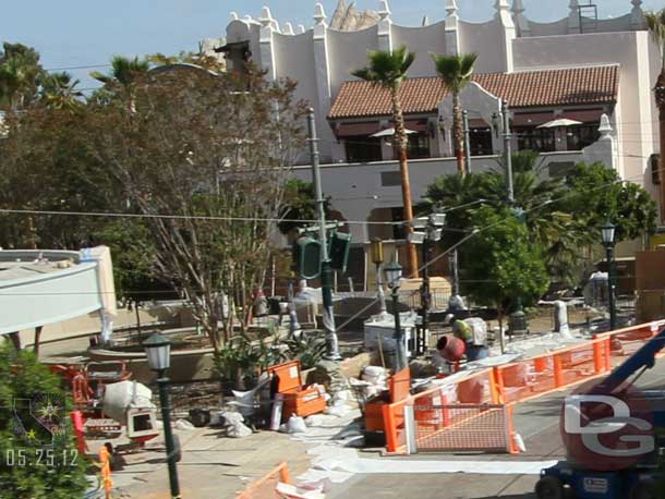 Looks like tile work going on in the park area.. or maybe bricks..