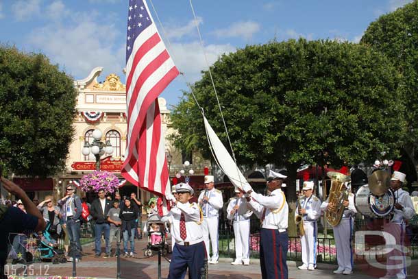 The flags coming down.