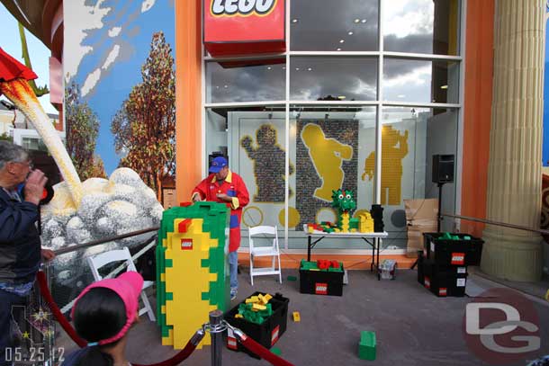 The Lego store is celebrating its grand re-opening this weekend with a giant build of its mascot.