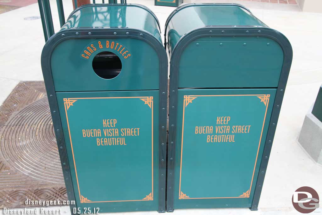 The new Buena Vista Street trash can design.