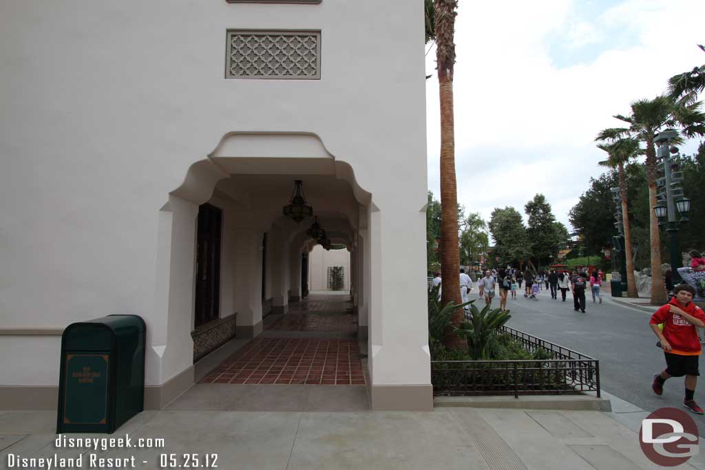 The walkway leading up the parade route.