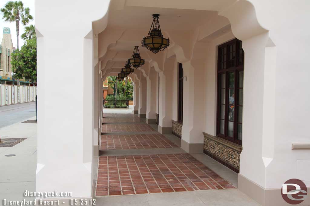 The walkway down Hollywood Blvd.