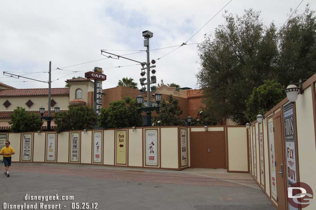 There was a gate set up on the red car track, guessing they may be doing some after hours testing.