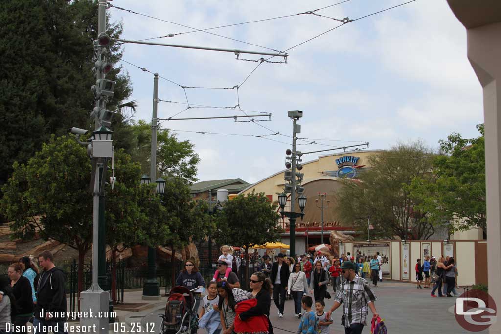 The new sight line toward Condor Flats.  I can see why the jet was removed.  At night the Soarin sign was a little out of place too.