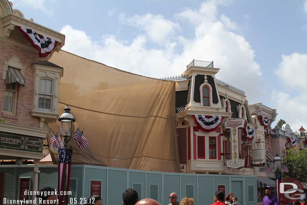 Blocking our view of the ongoing work at Carnation Cafe.