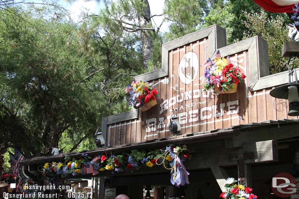 The BBQ area is decked out for summer now.