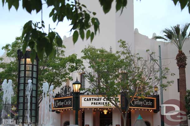 Back to DCA... the Carthay Marquee was lit up this evening.