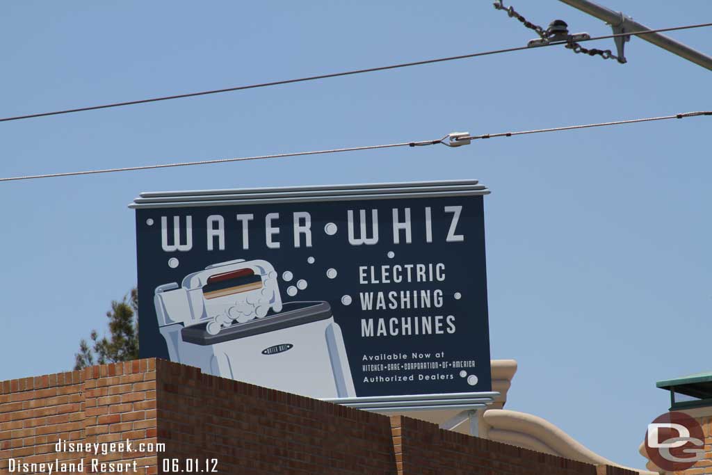 Billboards are showing up on top of the Buena Vista Street buildings.