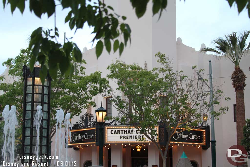 Back to DCA... the Carthay Marquee was lit up this evening.