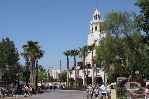 Awaiting the Pixar Play Parade.  The original idea was to shoot it with the Carthay in the background.. then I learned it was coming from the Pier..