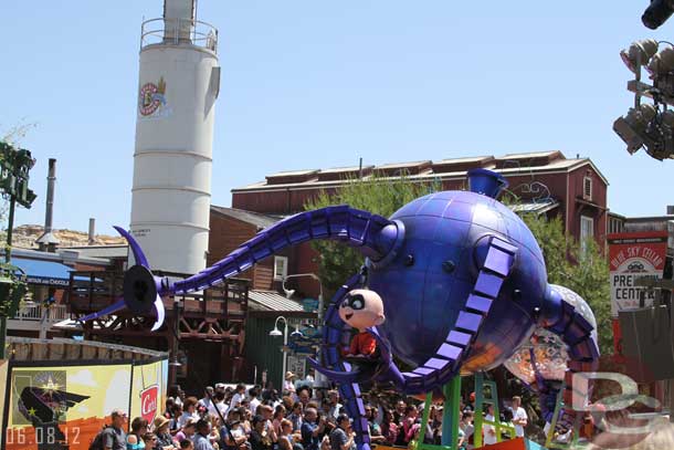 I was corrected via email.. Jack Jack does shoot fire, just not on Hollywood Blvd and Carthay Circle because of the overhead lines.   I did not see it Friday but was sent some YouTube links from last week of him out on the Pier.