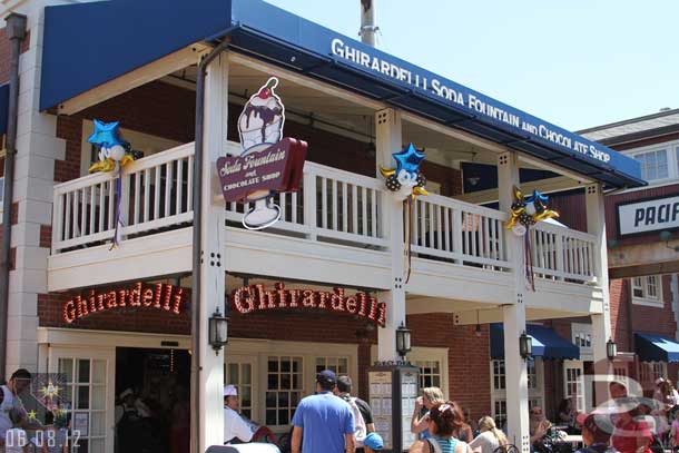 A new sign on Ghirardelli and some balloons from the opening celebration yesterday.