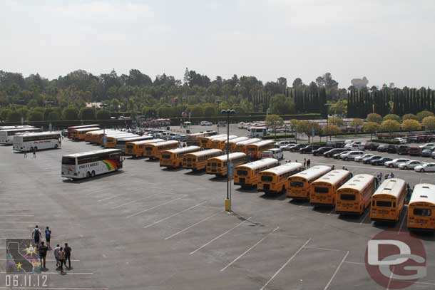 Quite a few school buses lined up already...