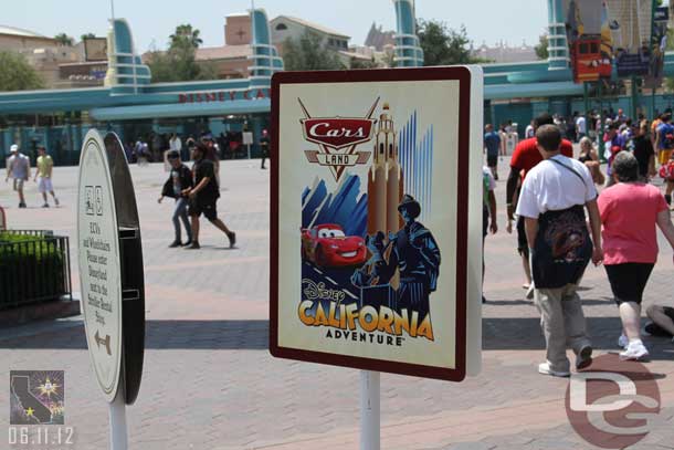 Signs up near the Disneyland Entrance.