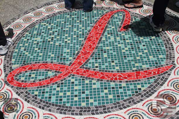 Some of the tile work as you walk through the garden.