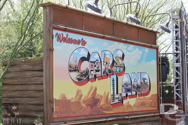 The billboard as you enter from near the Blue Sky Cellar is uncovered.  You could not get a really good shot because the area was blocked off as they were setting up for the media event.