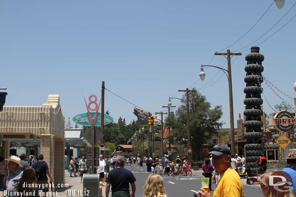 Looking up Route 66 toward the Blue Sky Cellar... it looks so far away!