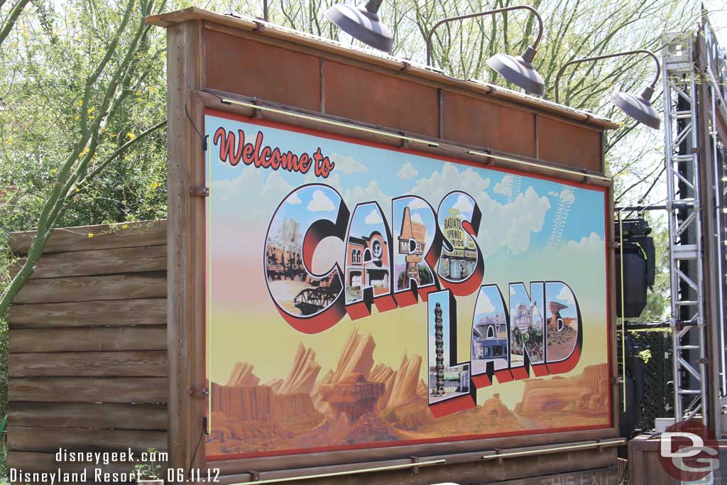 The billboard as you enter from near the Blue Sky Cellar is uncovered.  You could not get a really good shot because the area was blocked off as they were setting up for the media event.