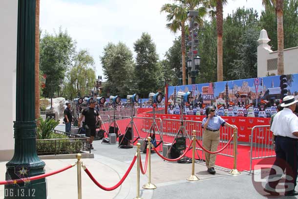 The red carpet for tonights Cars Land Premiere.