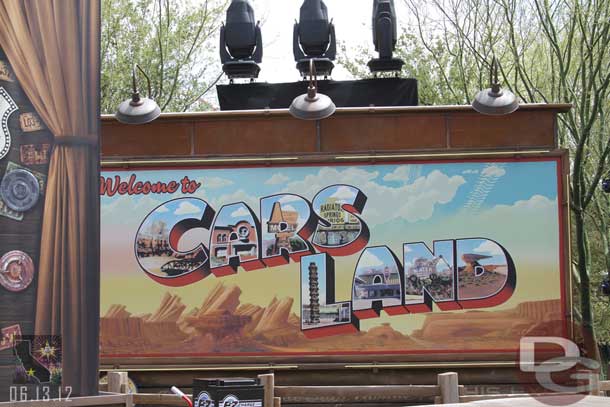 The Cars Land entrance sign.