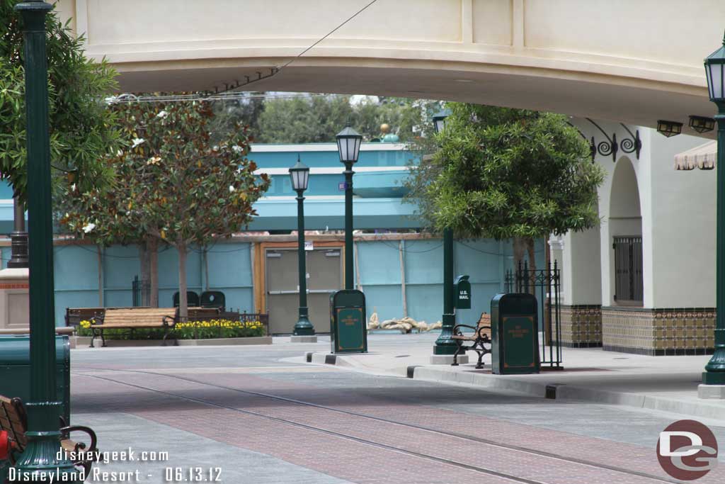 Notice the walls still up at the front of the park.