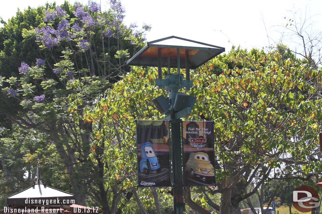 Downtown Disney has Cars banners.