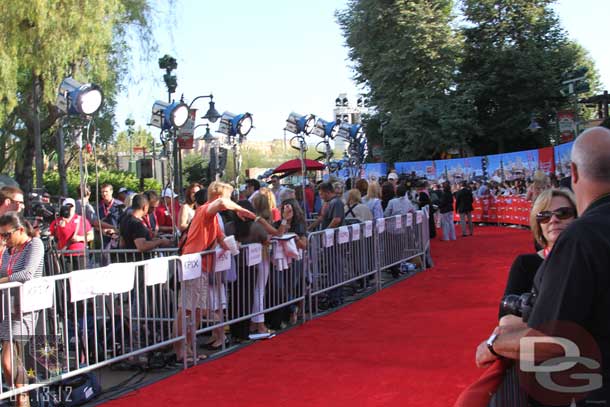 The Red Carpet.  This was the end of the carpet, down by the Carthay Circle Theater.  I was waiting to be led to my place.