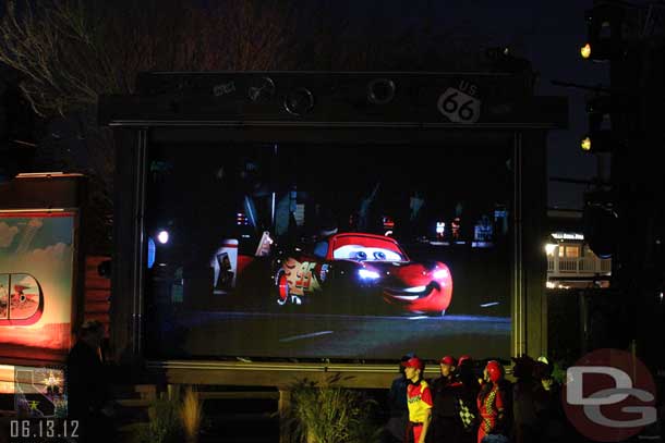 Lightening and Mater making their way to open Cars Land.