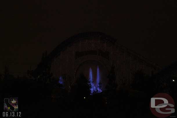 Took a look outside and they were testing World of Color.