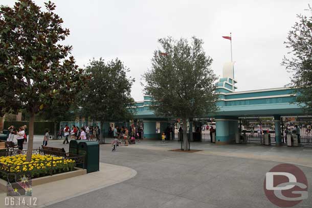 Checking out the turnstiles.. they look great with the trees and of course no more construction walls! 