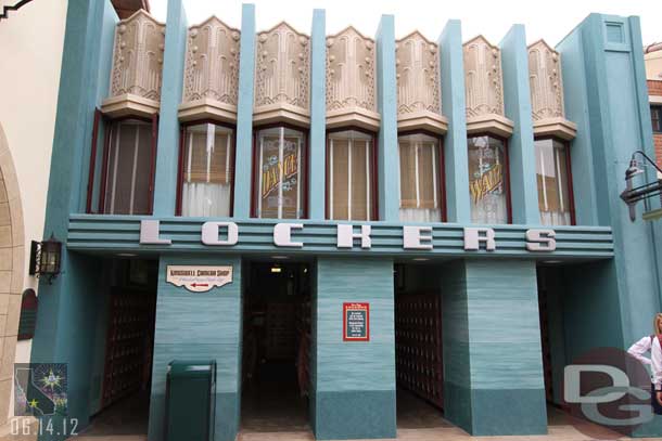 The locker building facade.