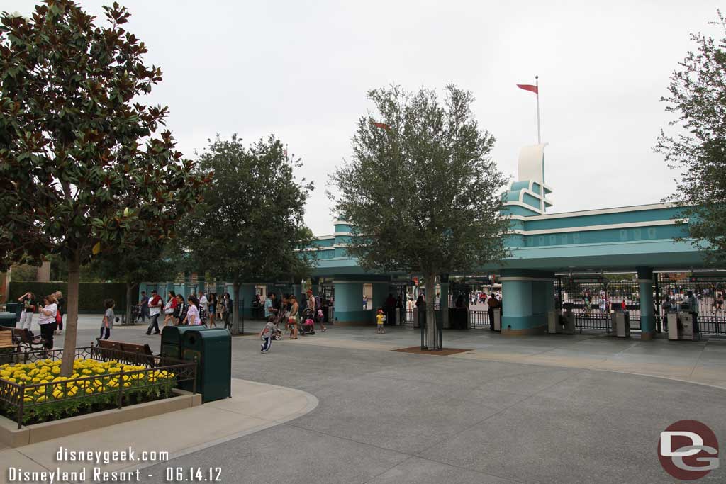 Checking out the turnstiles.. they look great with the trees and of course no more construction walls! 