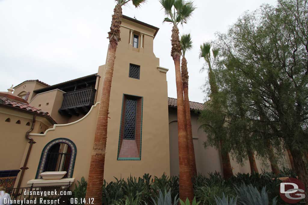 The facade on the restroom building.