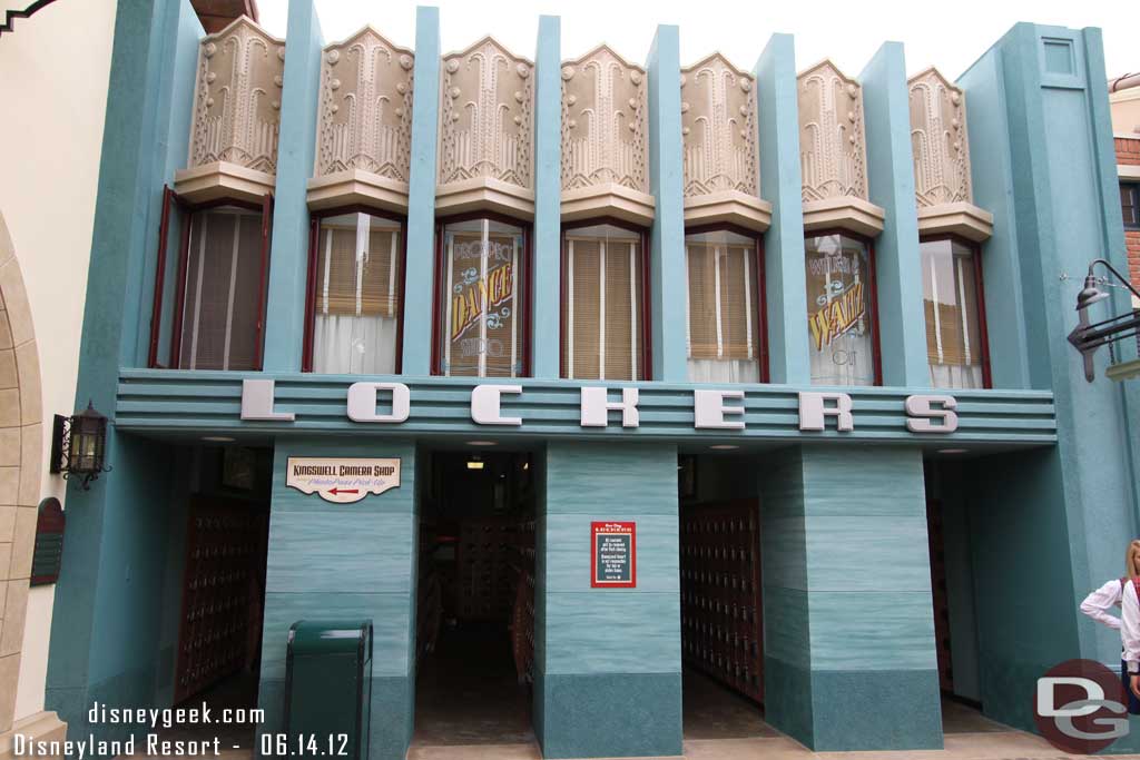 The locker building facade.