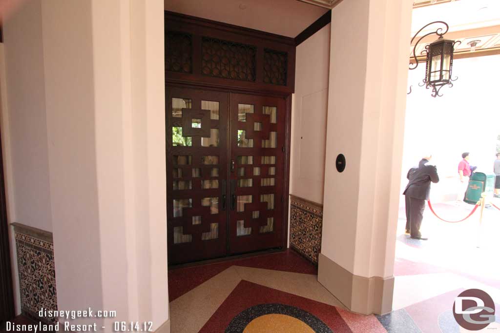 Two doors lead to the regular lounge, then the one on the far right is for 1901, the Club 33 lounge.  That was closed to us.