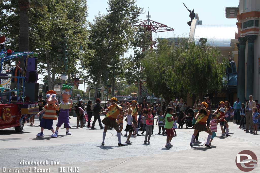 The Phineas and Ferb show was going on as I headed back to the Grand Californian.