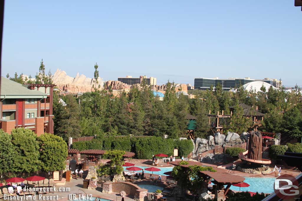 As you can see it overlooks the pools and in the distance DCA/Cars Land.