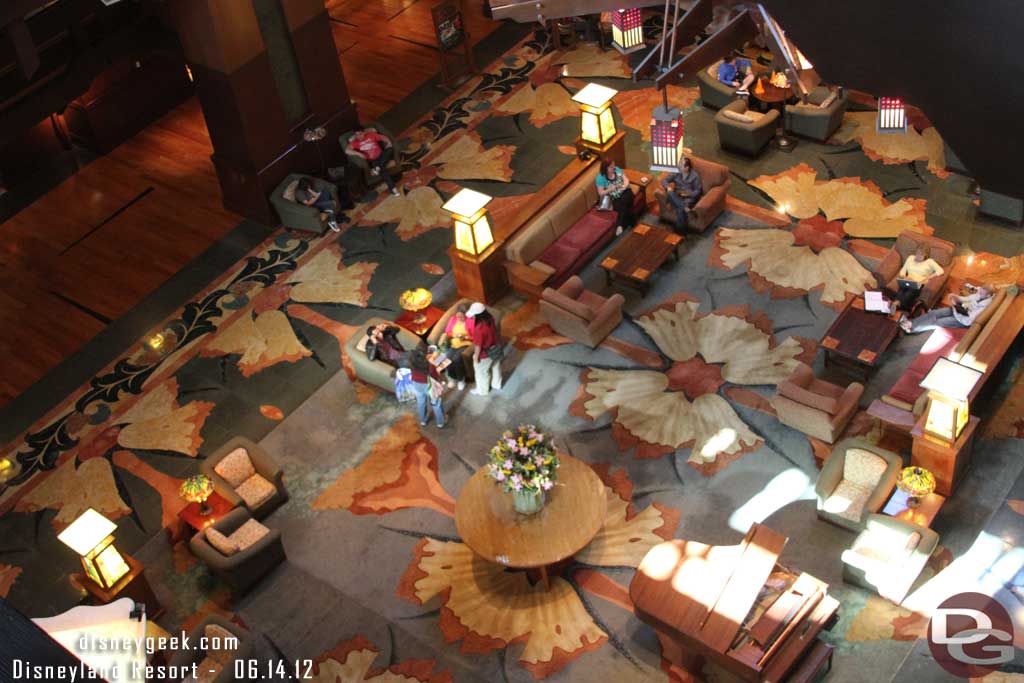 Looking down at the Lobby.