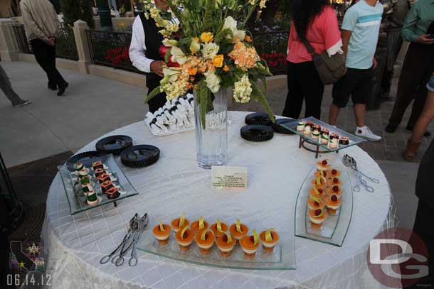 There was food around, most of it samples from Buena Vista Street.