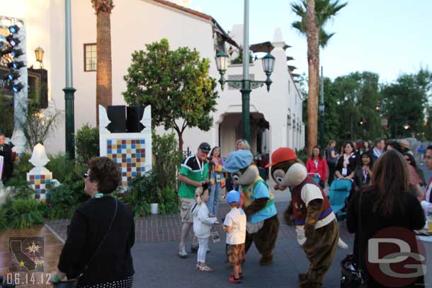 Chip and Dale heading toward the dance floor.