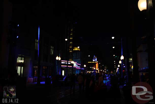 Looking up Hollywood Blvd.