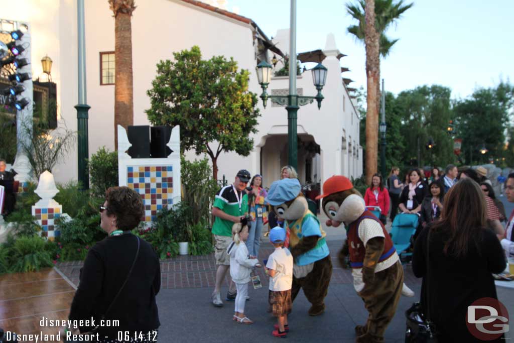 Chip and Dale heading toward the dance floor.