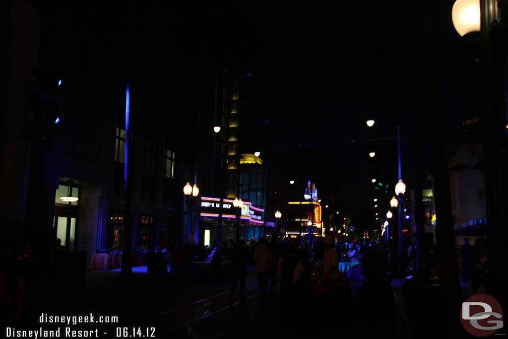 Looking up Hollywood Blvd.