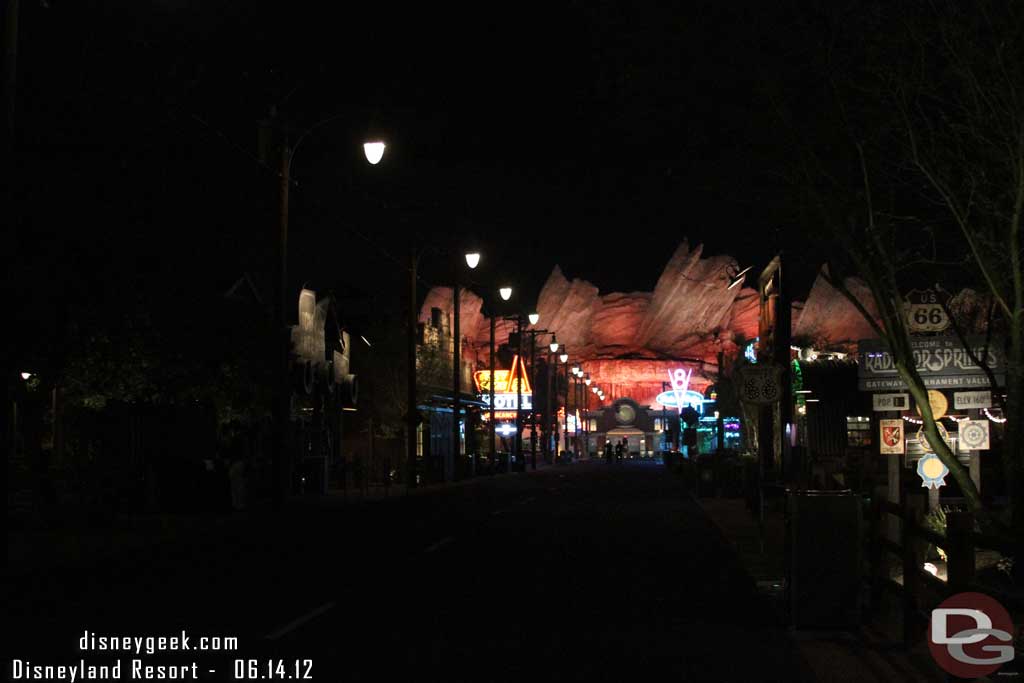 Making our way out to World of Color... paused for a look at Cars Land.