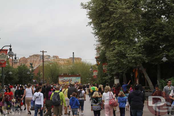 Walking up the parade route.